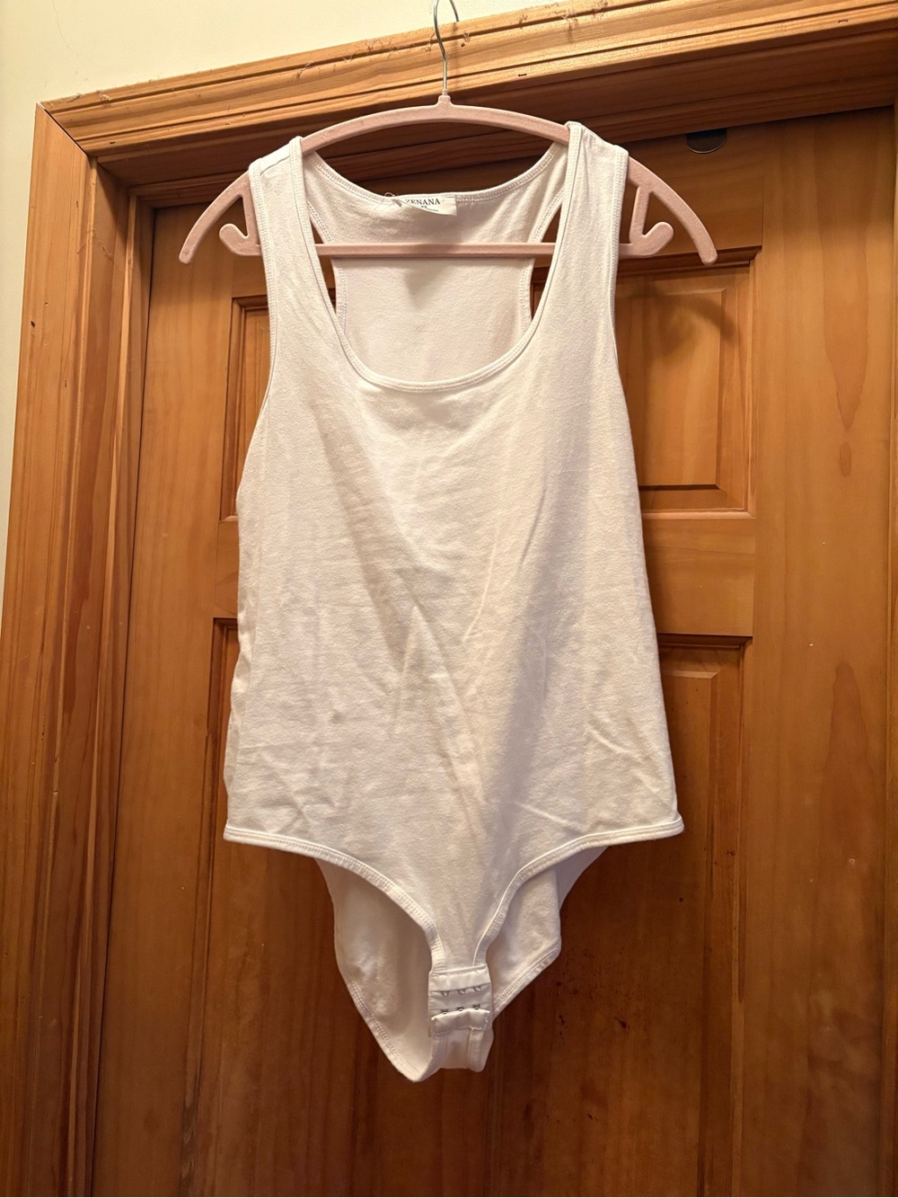 Zenana Outfitters White Scoop Neck Bodysuit